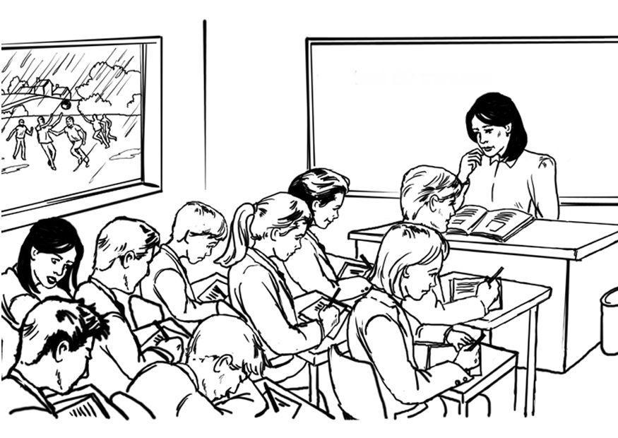 juffrouw voor de klas Kleurplaat juffrouw voor de klas