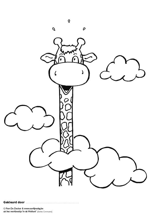 juul is in de wolken Kleurplaat juul is in de wolken