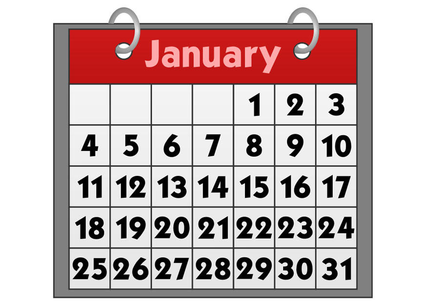 kalender - januari Afbeelding kalender - januari