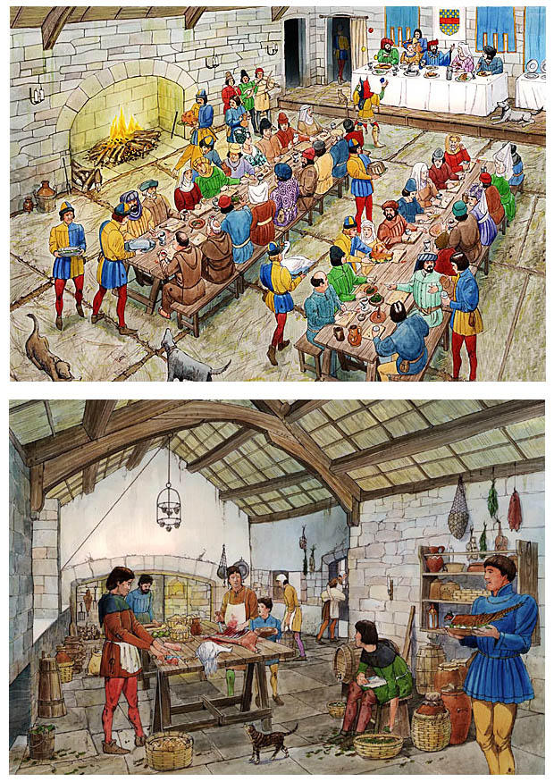 kasteel: bankethal en keuken Afbeelding kasteel: bankethal en keuken