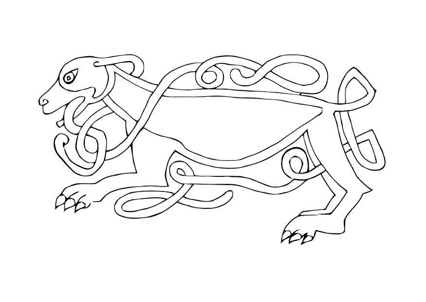 Kleurplaat keltische hond
