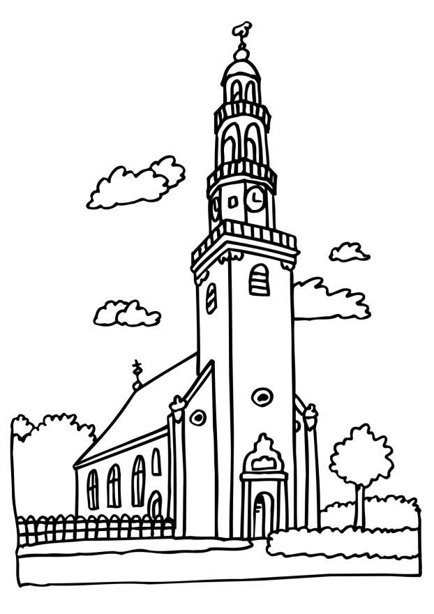 kerk Kleurplaat kerk