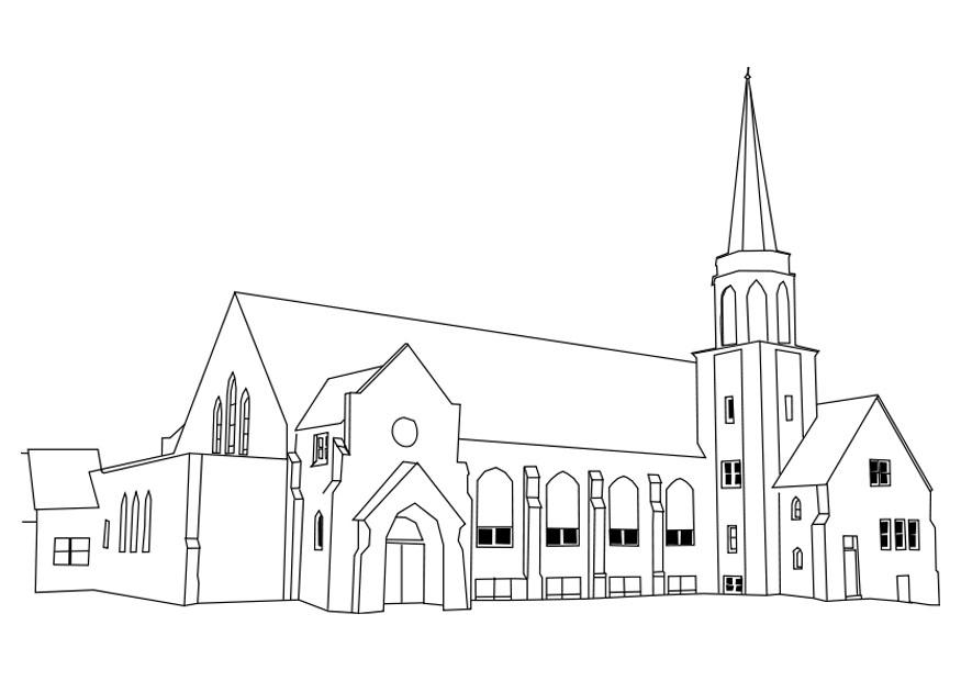 kerk Kleurplaat kerk