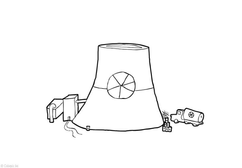 kernenergie - kerncentrale Kleurplaat kernenergie - kerncentrale