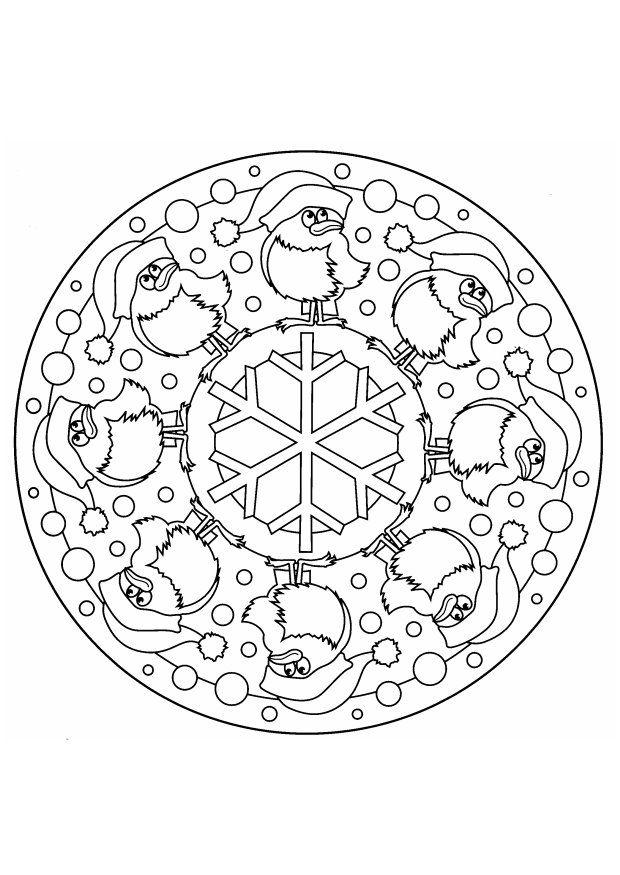 kerst-mandala Kleurplaat kerst-mandala