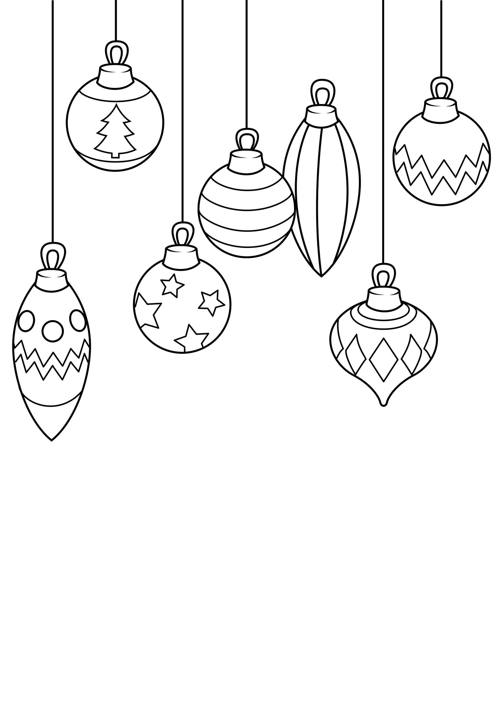 kerstballen Kleurplaat kerstballen