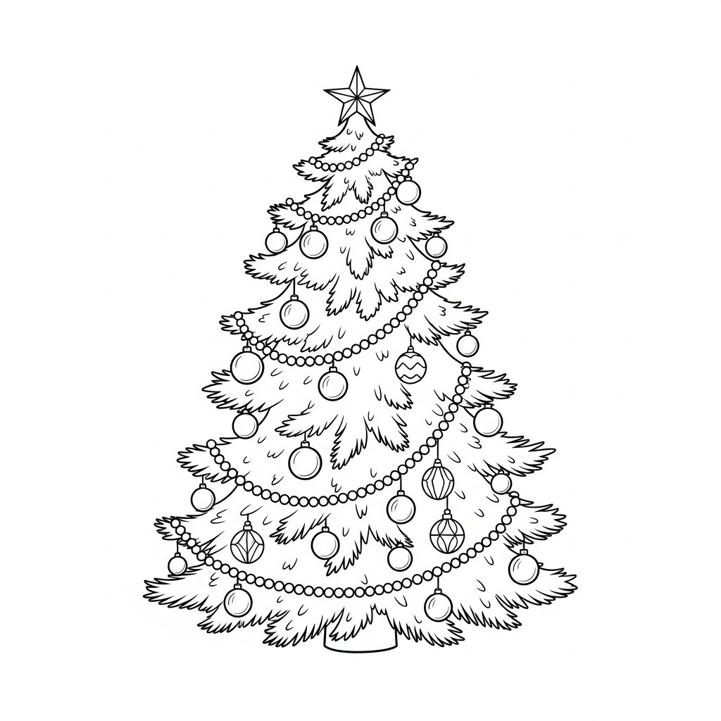 kerstboom Kleurplaat kerstboom