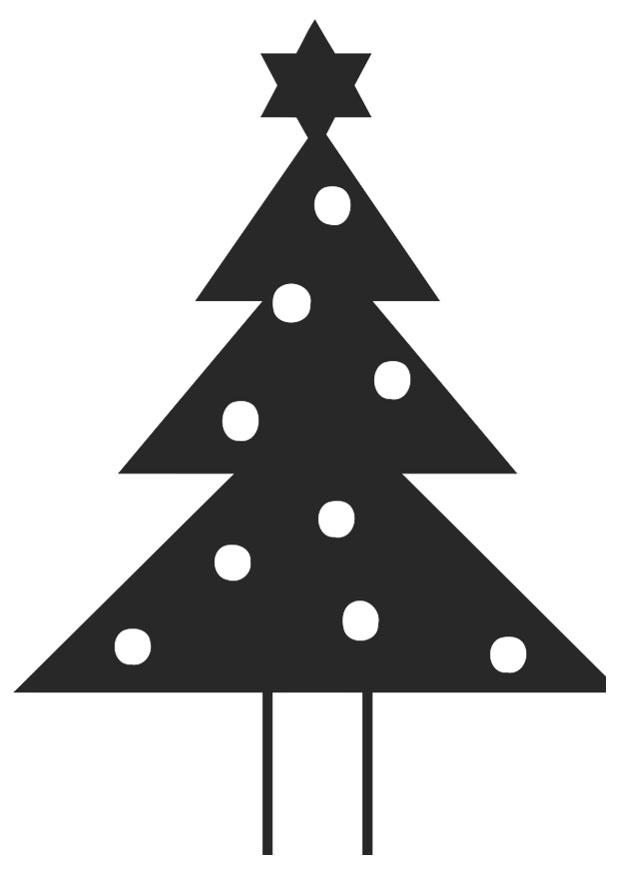 kerstboom met kerstster Kleurplaat kerstboom met kerstster