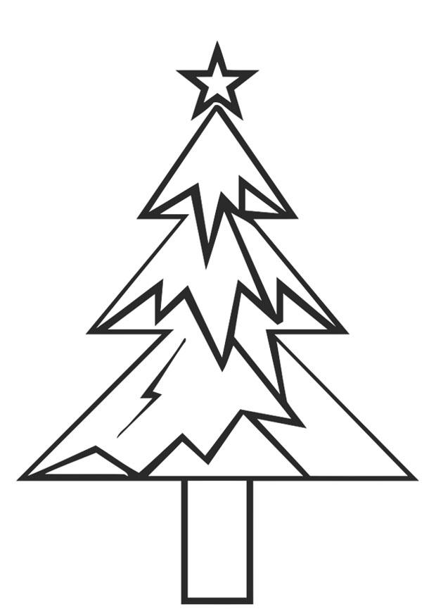 kerstboom met kerstster Kleurplaat kerstboom met kerstster
