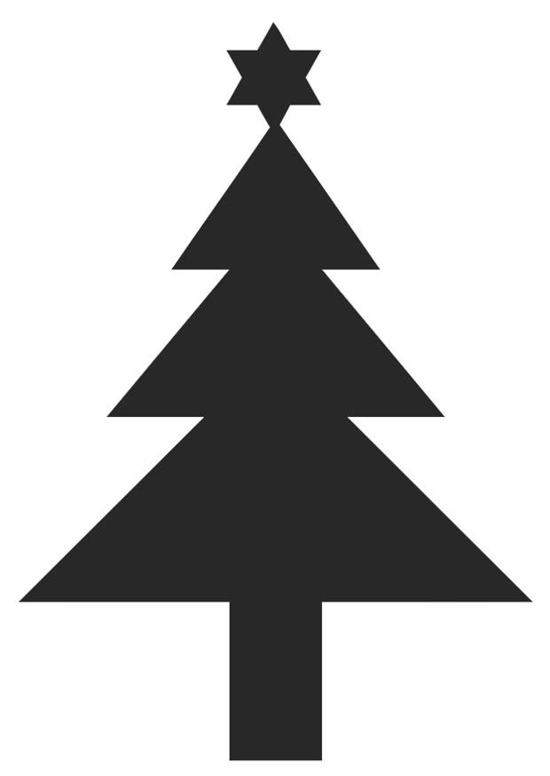 kerstboom met ster Kleurplaat kerstboom met ster
