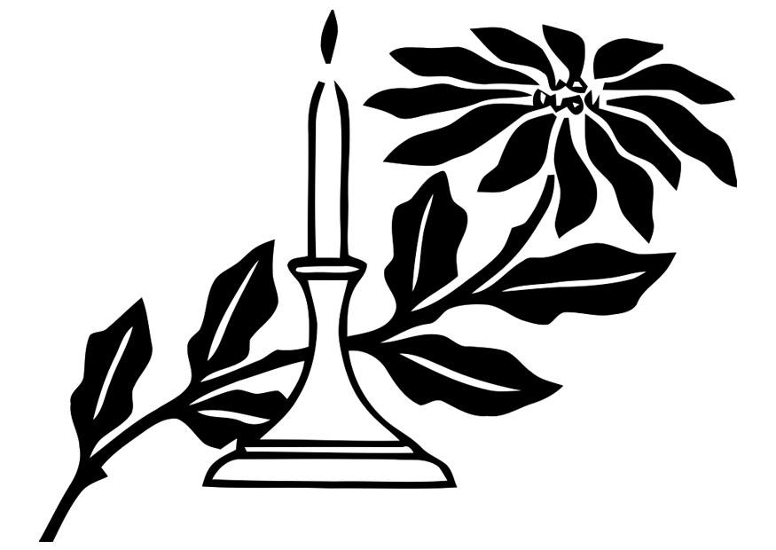 kerstkaars Kleurplaat kerstkaars