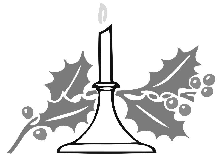 kerstkaars Kleurplaat kerstkaars