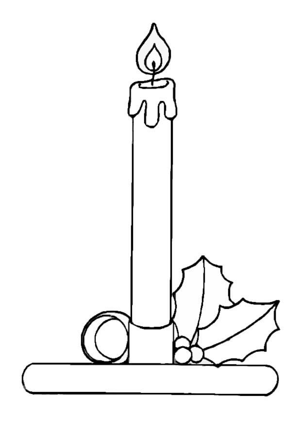 kerstkaars Kleurplaat kerstkaars