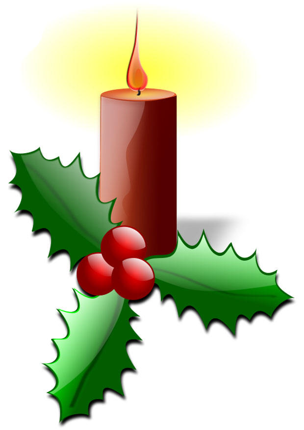 kerstkaars met hulst Afbeelding kerstkaars met hulst