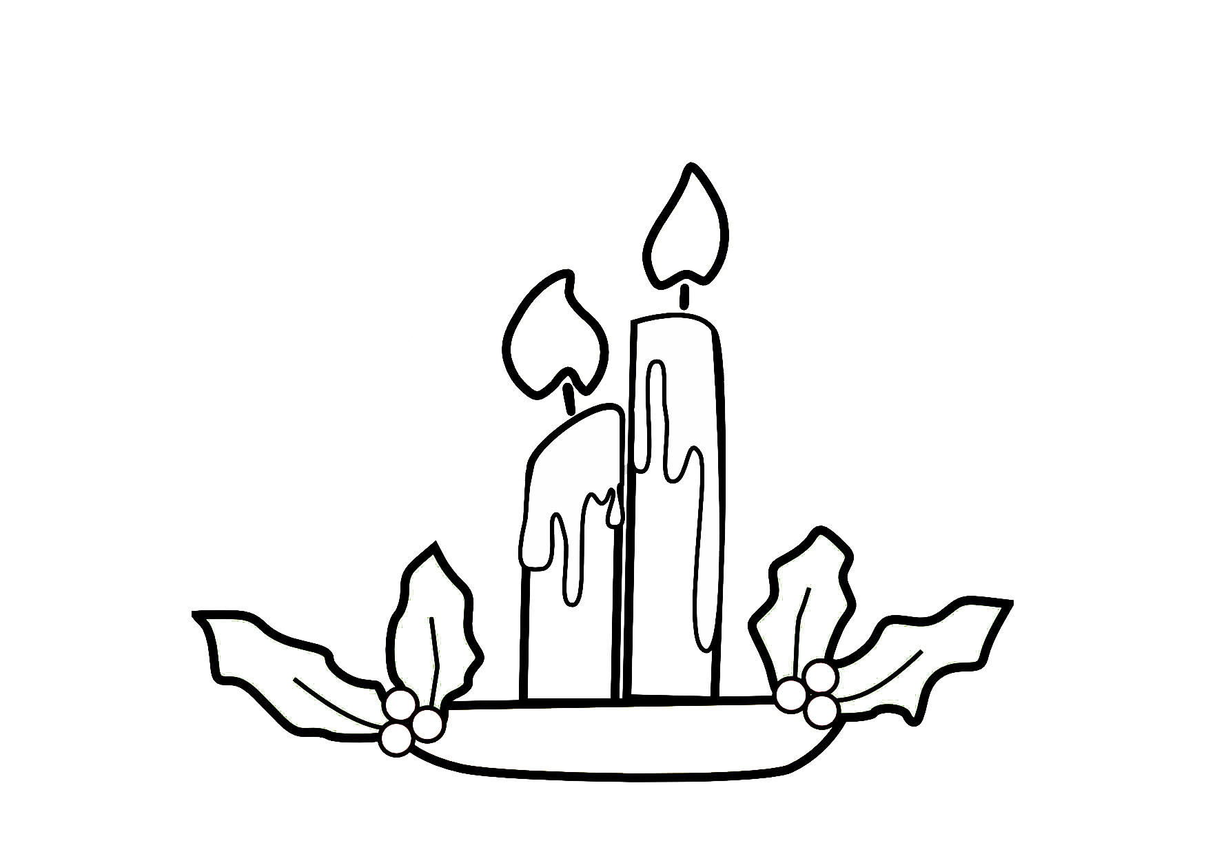 Kleurplaat kerstkaarsen