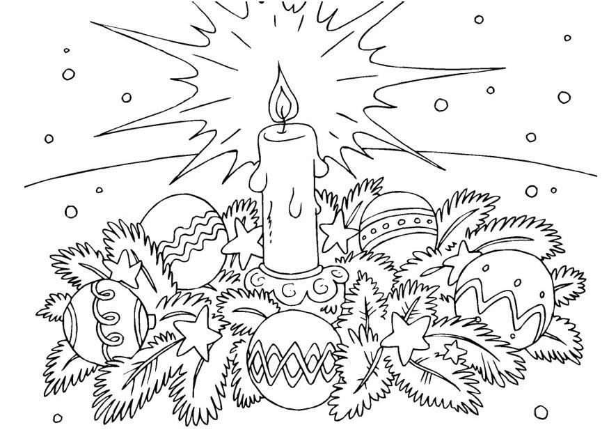 kerstkrans Kleurplaat kerstkrans