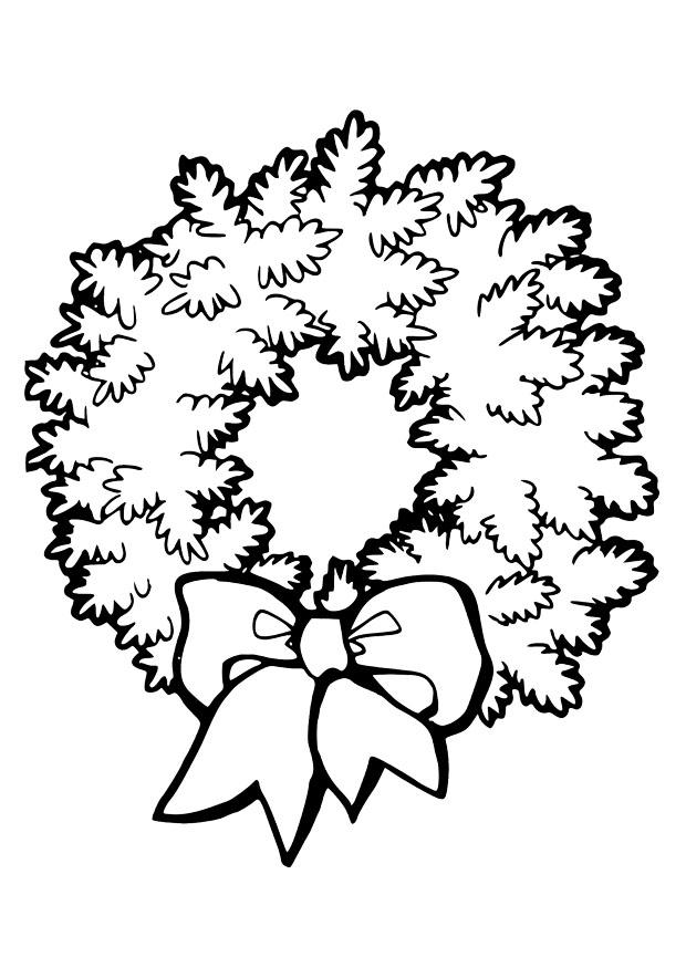 kerstkrans Kleurplaat kerstkrans