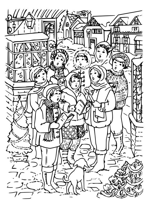 kerstlied zingen Kleurplaat kerstlied zingen