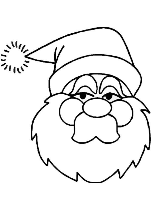 kerstman gezicht Kleurplaat kerstman gezicht