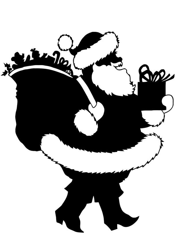 kerstman met pakjes Kleurplaat kerstman met pakjes