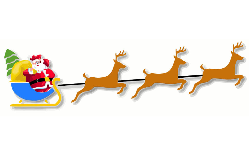 kerstman met slee Afbeelding kerstman met slee