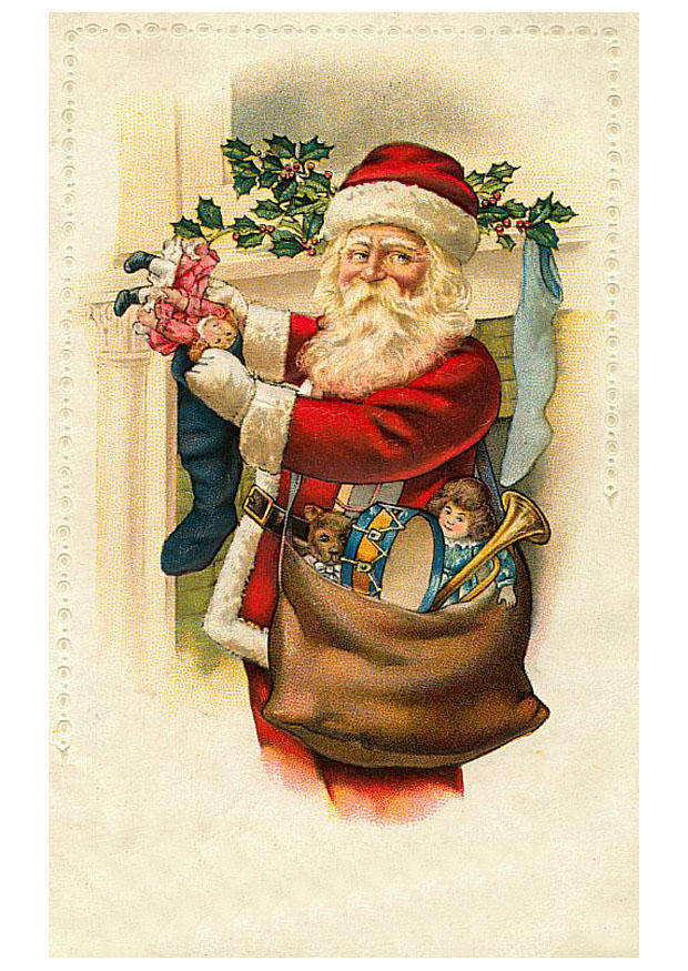 kerstman met speelgoed Afbeelding kerstman met speelgoed