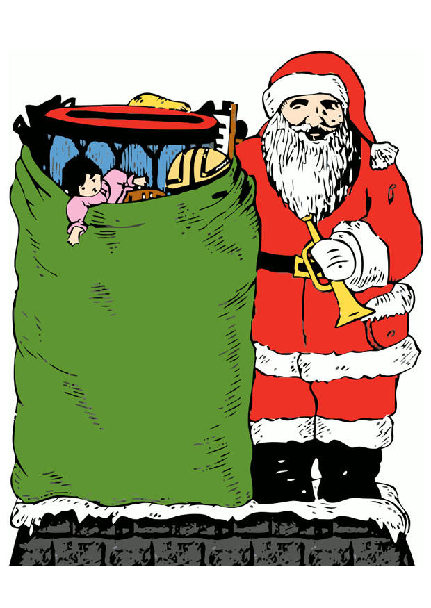 kerstman met speelgoed Afbeelding kerstman met speelgoed
