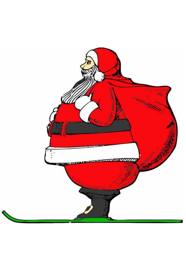 Afbeelding kerstman op skis