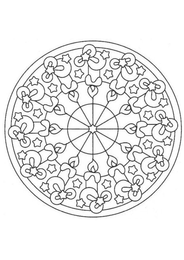 kerstmis mandala Kleurplaat kerstmis mandala