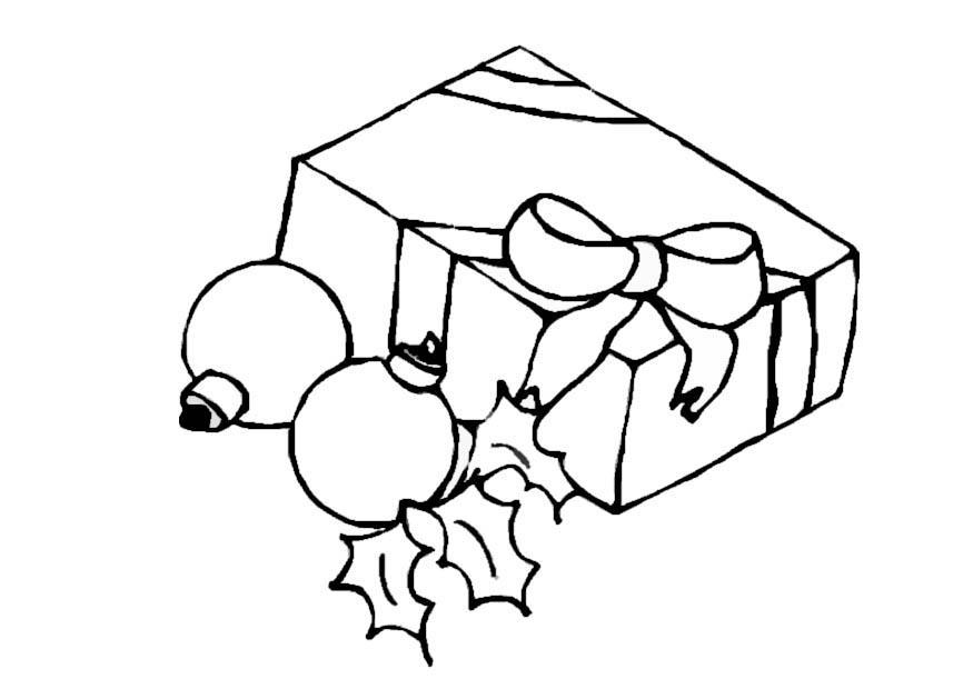 kerstpakje Kleurplaat kerstpakje