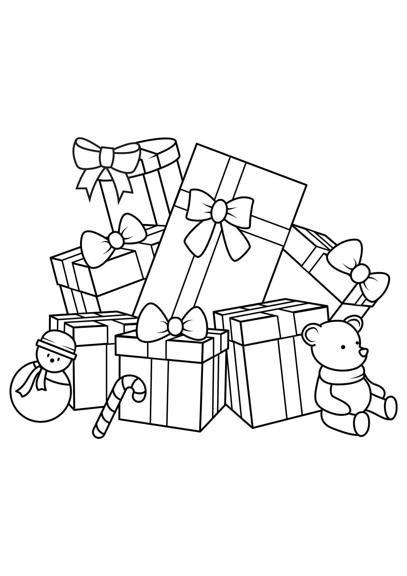 kerstpakjes Kleurplaat kerstpakjes