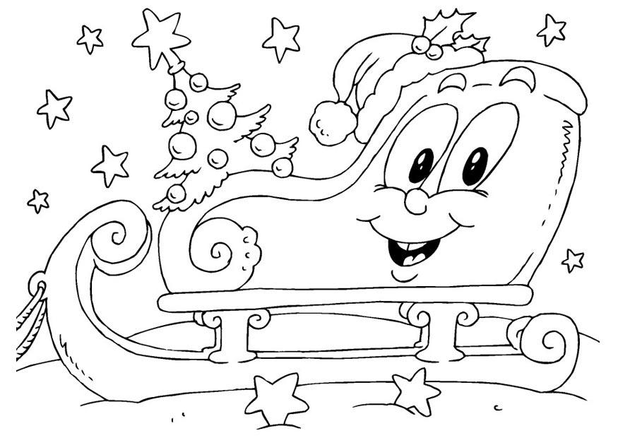 kerstslee Kleurplaat kerstslee
