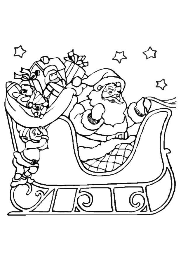 kerstslee Kleurplaat kerstslee