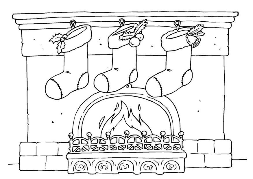 kerstsokken Kleurplaat kerstsokken