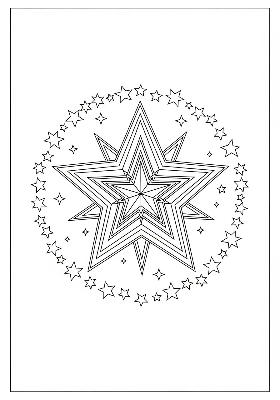 Kleurplaat kerstster