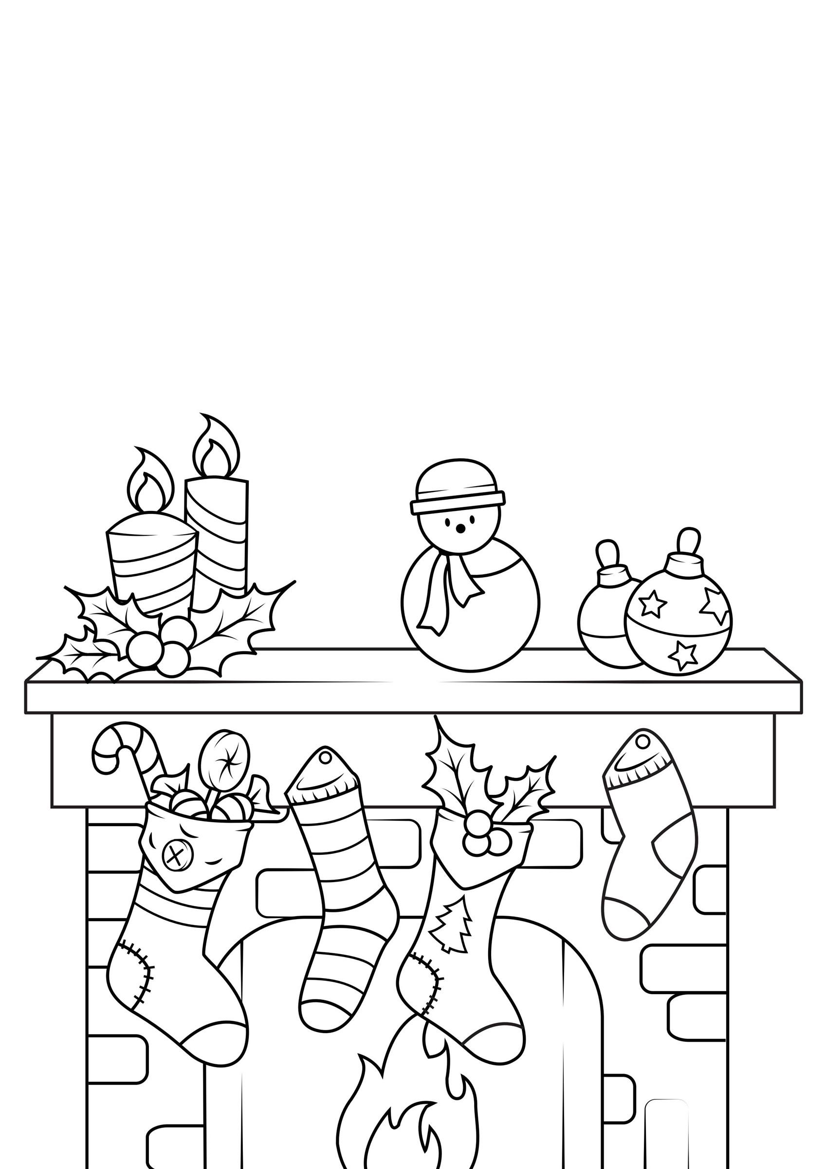 kerstversiering met kerstsok Kleurplaat kerstversiering met kerstsok