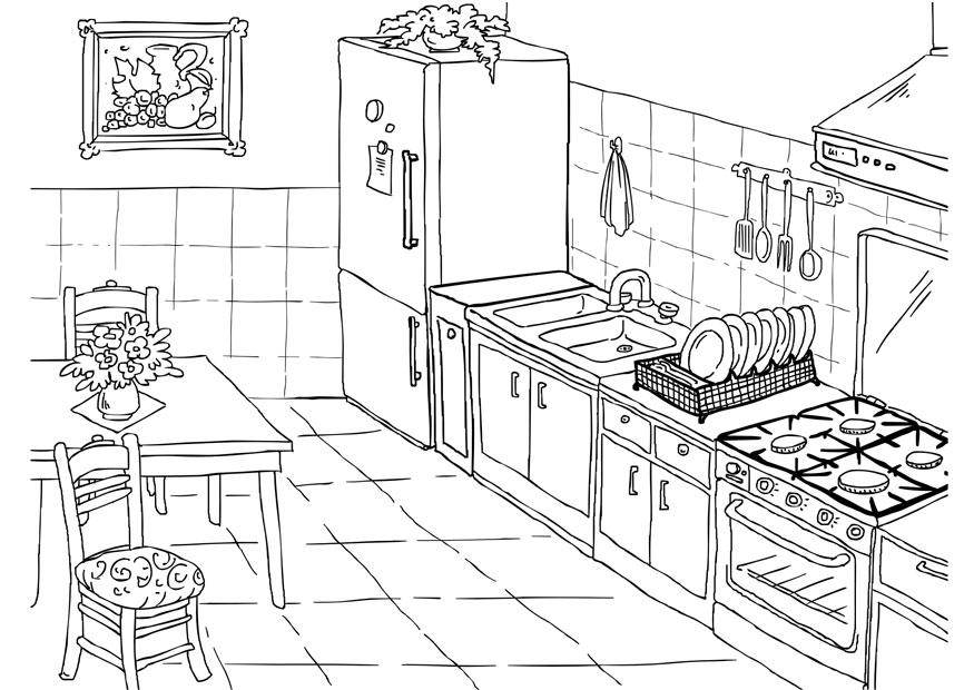 keuken Kleurplaat keuken