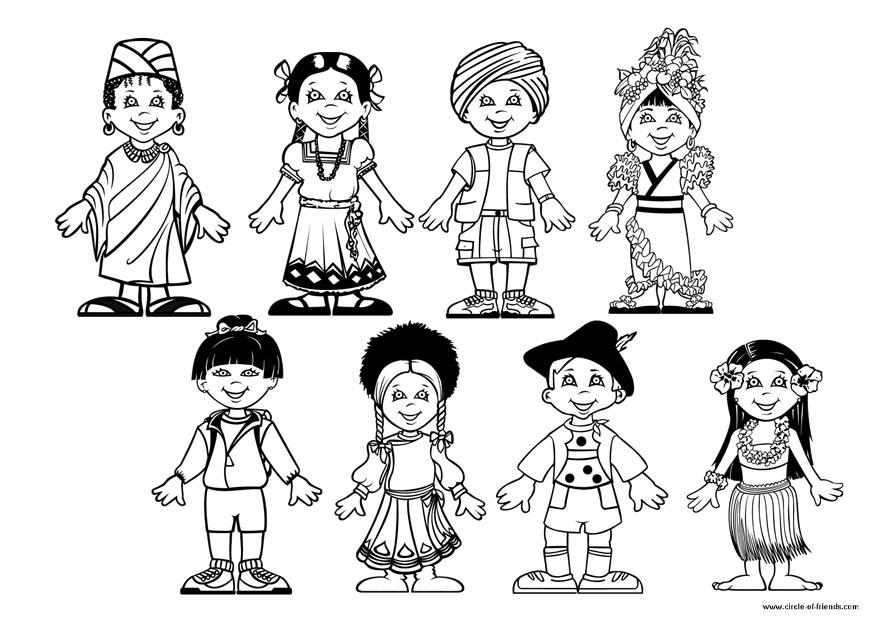kinderen van de wereld Kleurplaat kinderen van de wereld