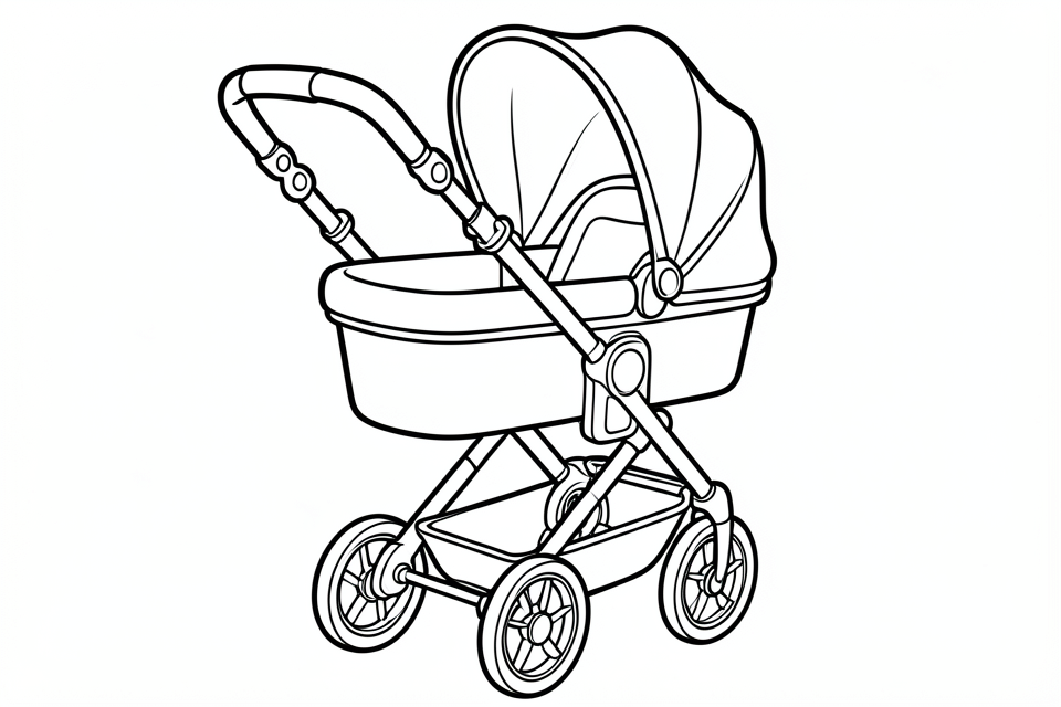 kinderwagen Kleurplaat kinderwagen