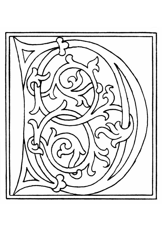 Kleurplaat 01a. alfabet d
