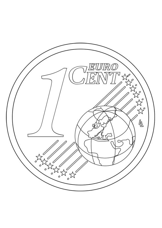 Kleurplaat 1 cent