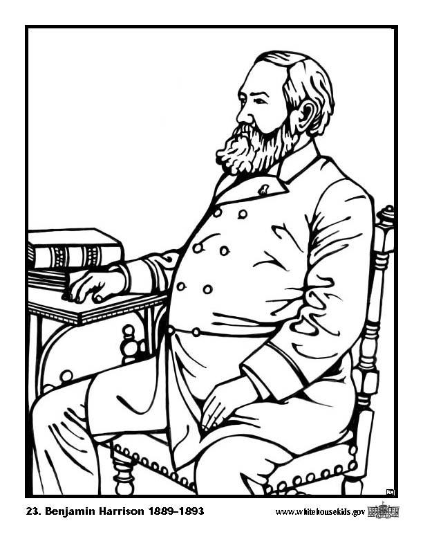 Kleurplaat 23 benjamin harrison
