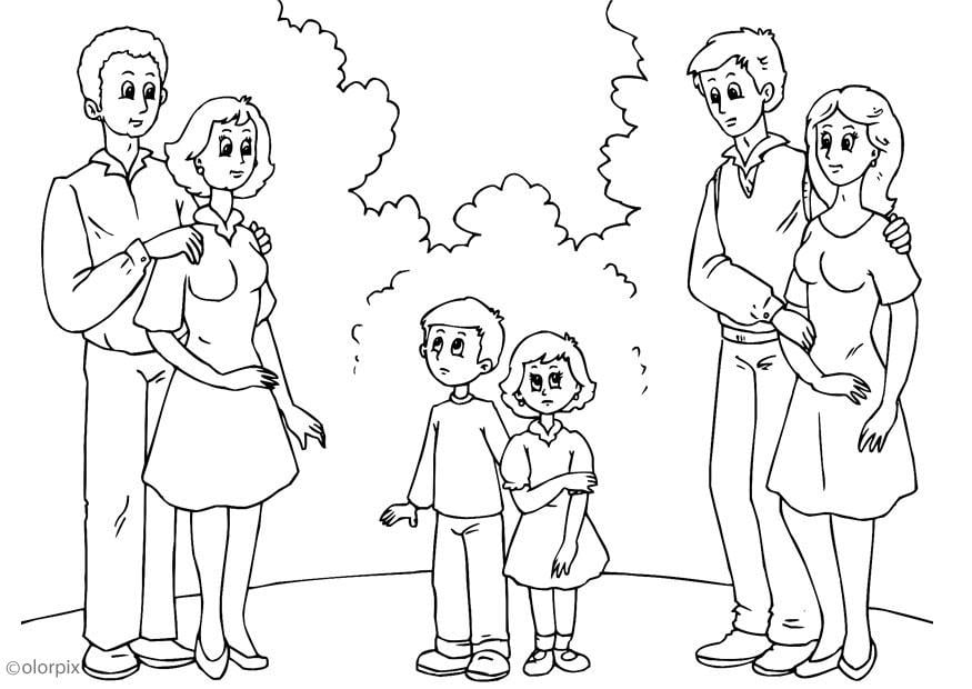 Kleurplaat 3. ouders-met-nieuwe-partner