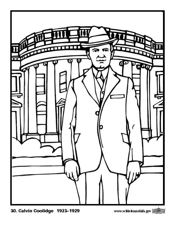 Kleurplaat 30 calvin coolidge