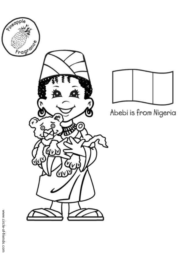 Kleurplaat abebi nigeria