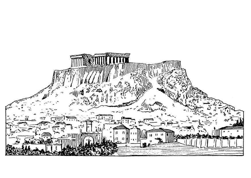 Kleurplaat acropolis