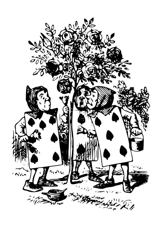 Kleurplaat alice in wonderland - kaart mannen