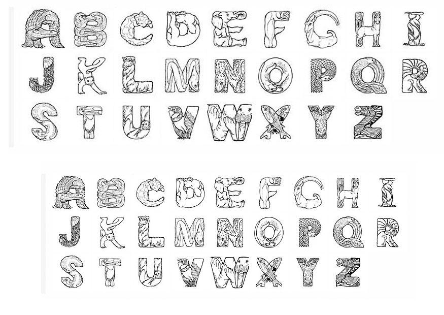 Kleurplaat alphabet