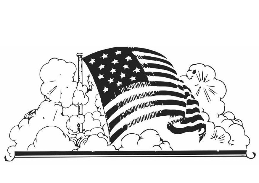 Kleurplaat amerikaanse vlag