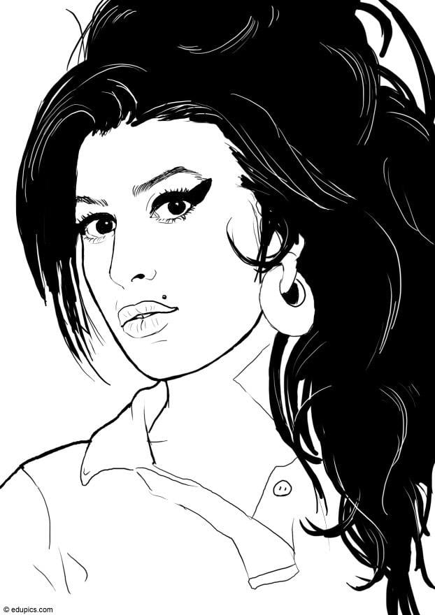 Kleurplaat amy winehouse